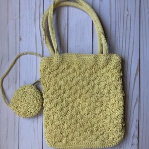 Yellow Crochet Type Purse